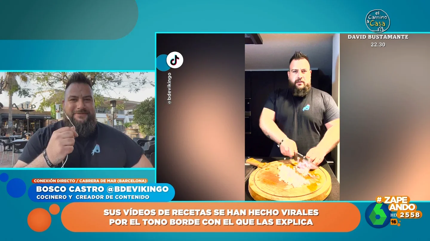 La confesión de Bosco Castro, el chef que triunfa en redes con sus recetas 'bordes' Zapeando entrevista a Bosco Castro, que triunfa en las redes sociales como @bdevikingo con sus recetas que explica con bronca incluida. En este vídeo desvela cómo aprendió a cocinar y si en realidad es tan intimidante como en Tik Tok.