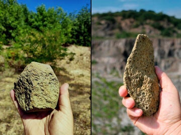 Herramientas de piedra encontradas en el yacimiento de Korolevo (Ucrania)
