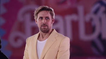 El actor canadiense Ryan Gosling asiste al estreno de la película Barbie en el Toreo Parque Central.