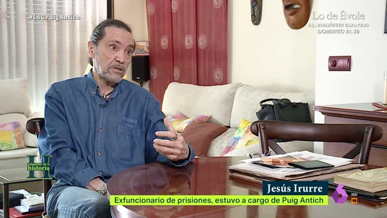 El carcelero franquista de Puig Antich explica cómo conocerle le cambió la vida Jesús Irurre, carcelero de Salvador Puig Antich, recuerda para laSexta Columna cómo se fue transformando su relación de severo funcionario y preso, a una gran amistad. "Llega un momento que conoces a la persona y te olvidas del delito".