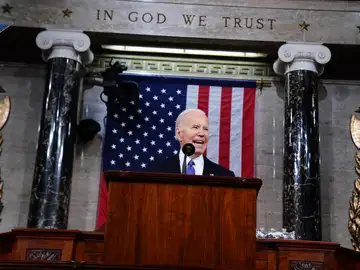 El presidente Joe Biden, durante su discurso en el Congreso de EEUU