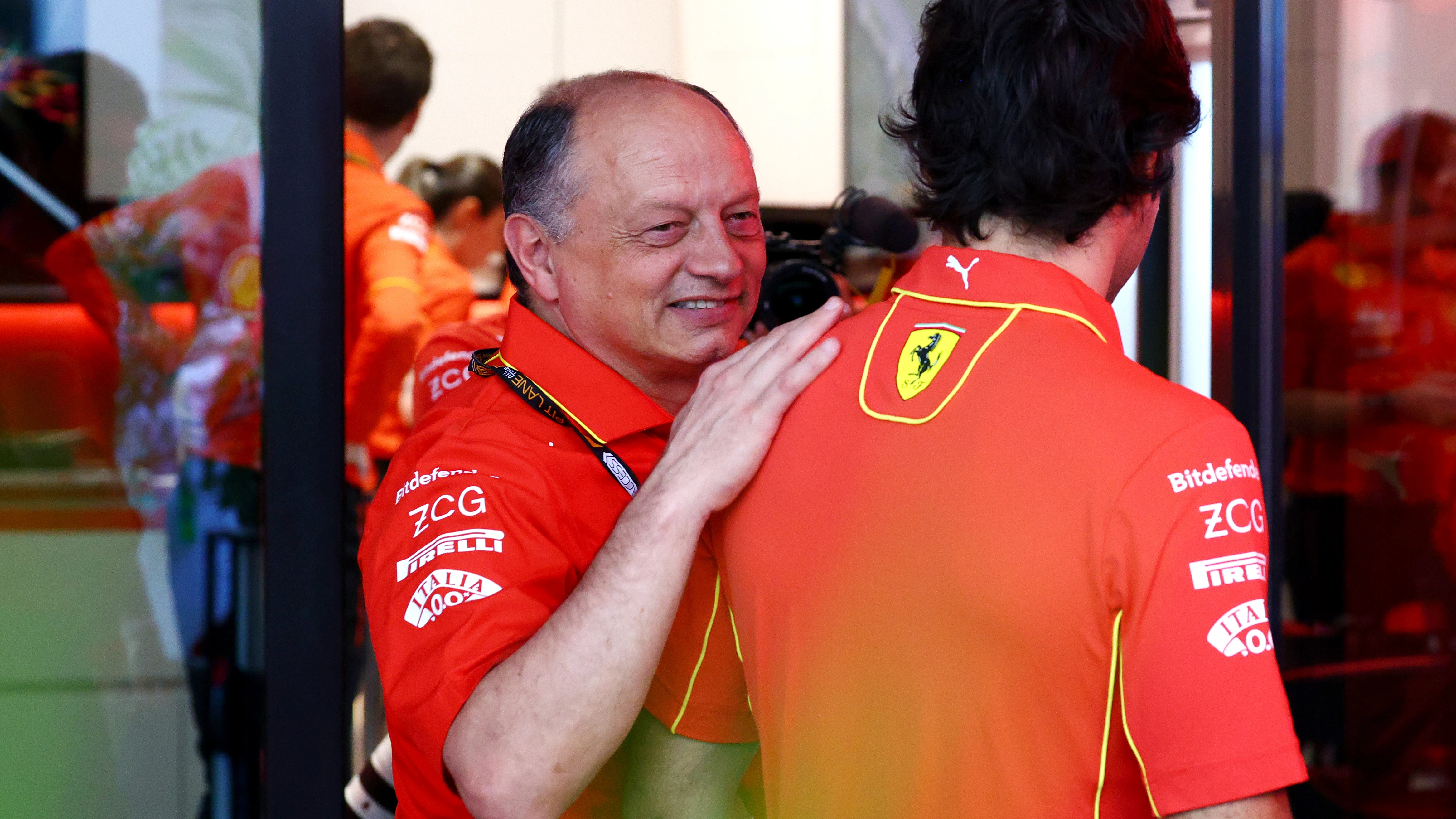 Fred Vasseur y Carlos Sainz