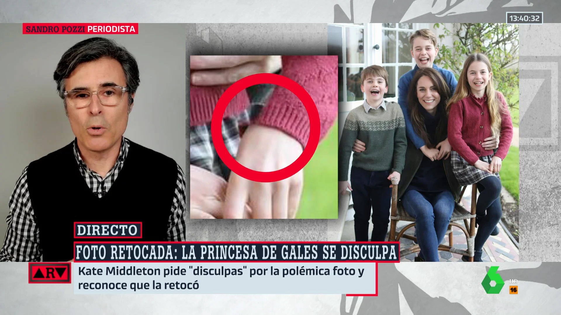 El análisis de Sandro Pozzi sobre la foto retocada de Kate Middleton: "Lo peor es que no dan explicaciones"