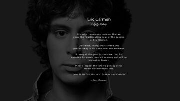 Comunicado de la muerte del cantante Eric Carmen