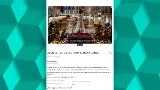 Realquiler ilegal de palcos en Andalucía para Semana Santa: "A 3.000 mil euros en Sevilla, si soy capaz de encontrarle alguno" Realquiler ilegal de palcos en Andalucía para Semana Santa: "A 3.000 mil euros en Sevilla, si soy capaz de encontrarle alguno"