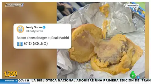 Esta es la asquerosa pinta de la hamburguesa del Santiago Bernabéu que se ha hecho viral