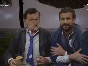 La reacción de &#39;Rajoy&#39; cuando &#39;Casado&#39; le da permiso para comerse su cuerpo en caso de morir: &quot;¿Me tomas por Ayuso?&quot;