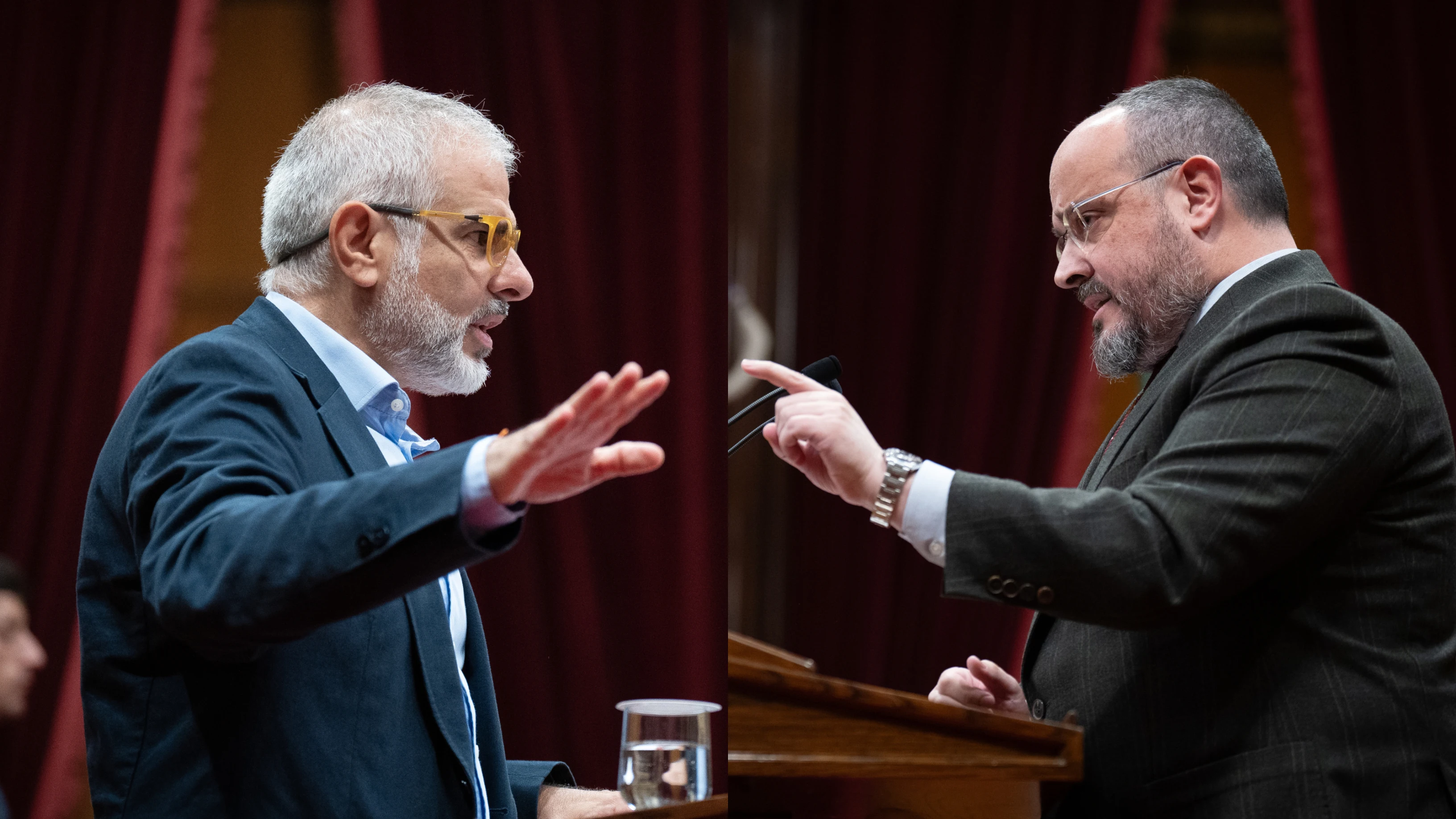 Los líderes de PP y Ciudadanos en Cataluña, Alejandro Fernández y Carlos Carrizosa, en sendas imágenes de archivo