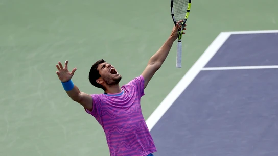 Carlos Alcaraz, tras ganar un torneo Carlos Alcaraz, tras ganar un torneo