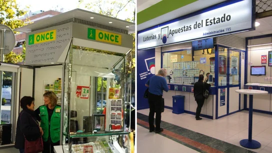 Un kiosco de la ONCE y una administración de Loterías Un kiosco de la ONCE y una administración de Loterías