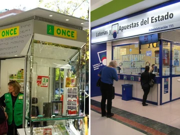 Un kiosco de la ONCE y una administración de Loterías