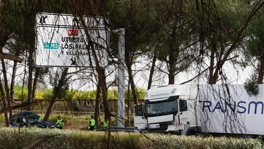 Lugar del atropello mortal en un control de la Guardia Civil en Los Palacios, Sevilla Lugar del atropello mortal en un control de la Guardia Civil en Los Palacios, Sevilla