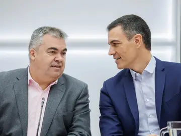 Pedro Sánchez y Santos Cerdán.