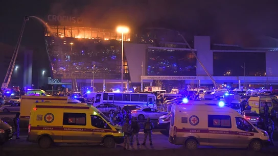 Imagen de la zona donde se produjo un ataque terrorista en Rusia Imagen de la zona donde se produjo un ataque terrorista en Rusia