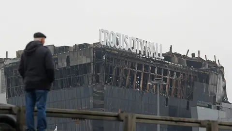 Imagen del lugar del atentado en Moscú