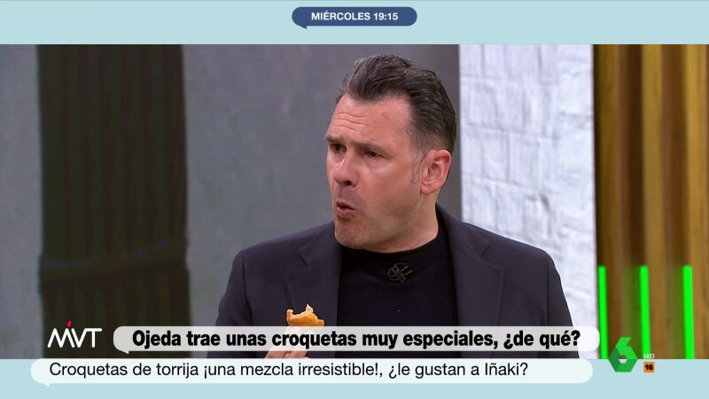La reacción de Iñaki López al probar las croquetas de torrijas de Pablo Ojeda