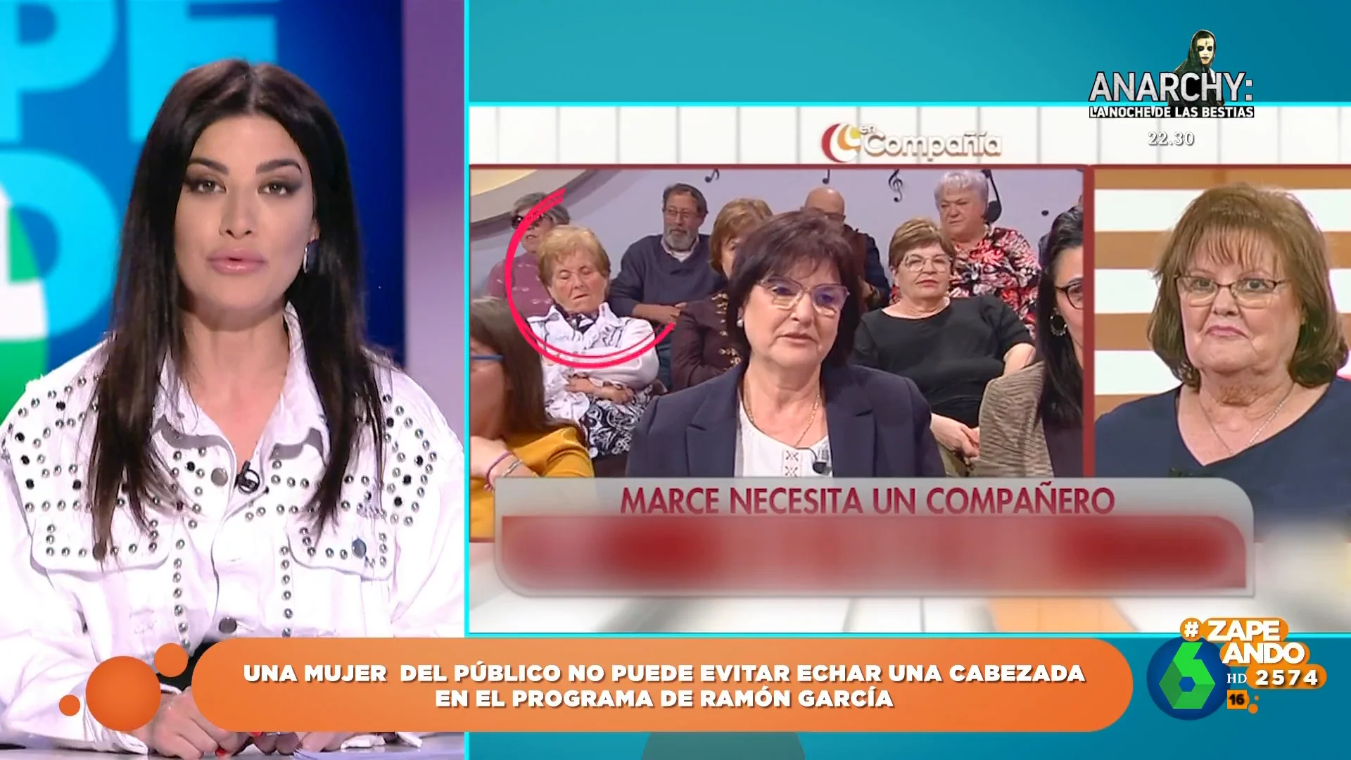 Ares Teixidó, al ver la 'siesta' de una señora del público en el programa de Ramón García: "Me siento identificada"