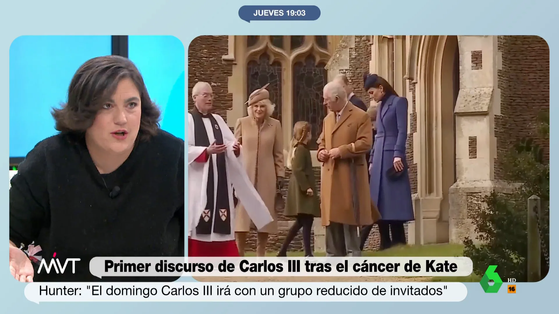 Más Vale Tarde analiza en este vídeo el primer discurso de Carlos III tras conocerse que Kate Middleton tiene cáncer, así como la forma en que se ha recibido que haya sido un mensaje de audio y con un tono "muy aséptico", según Iñaki López.