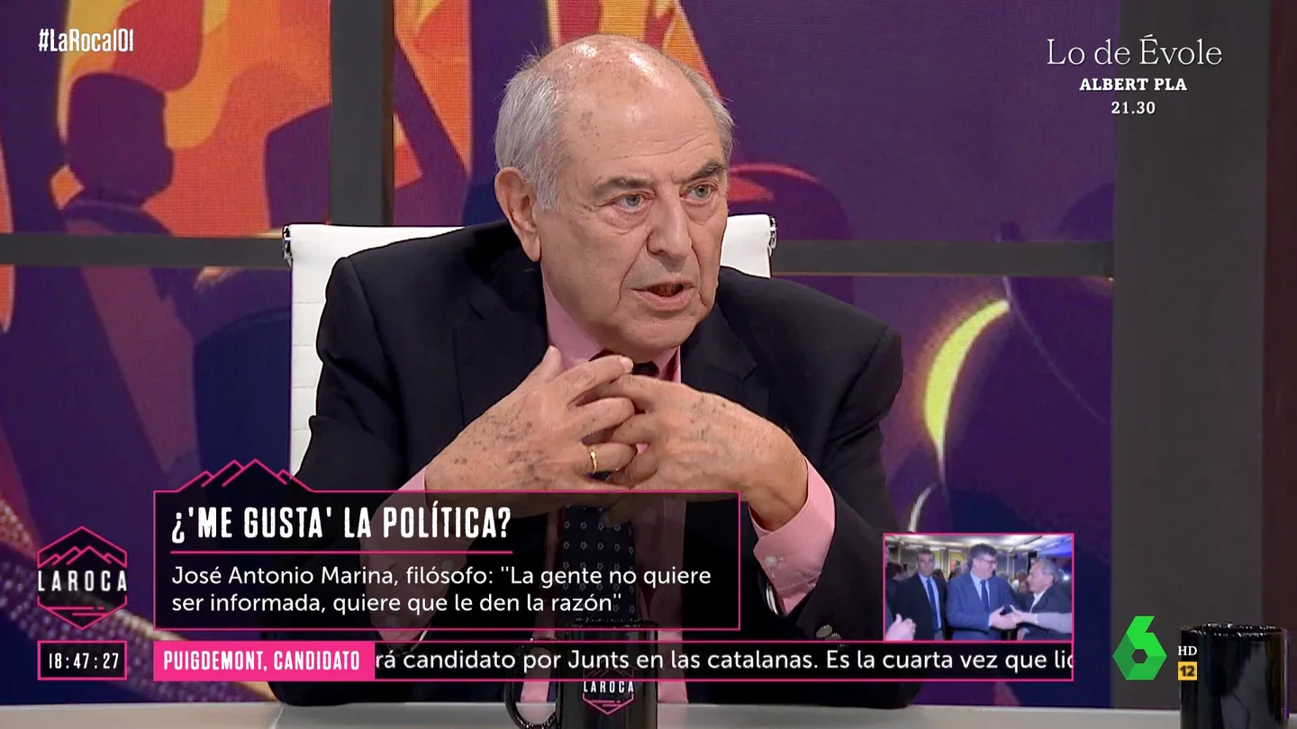 La reflexión del filósofo José Antonio Marina: "La gente no quiere ser informada, quiere que le den la razón" La reflexión del filósofo José Antonio Marina: "La gente no quiere ser informada, quiere que le den la razón"