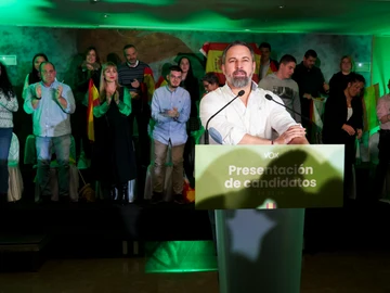 Santiago Abascal en la presentación de candidatos de Vox a las elecciones de País Vasco Santiago Abascal en la presentación de candidatos de Vox a las elecciones de País Vasco