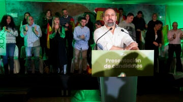 Santiago Abascal en la presentación de candidatos de Vox a las elecciones de País Vasco