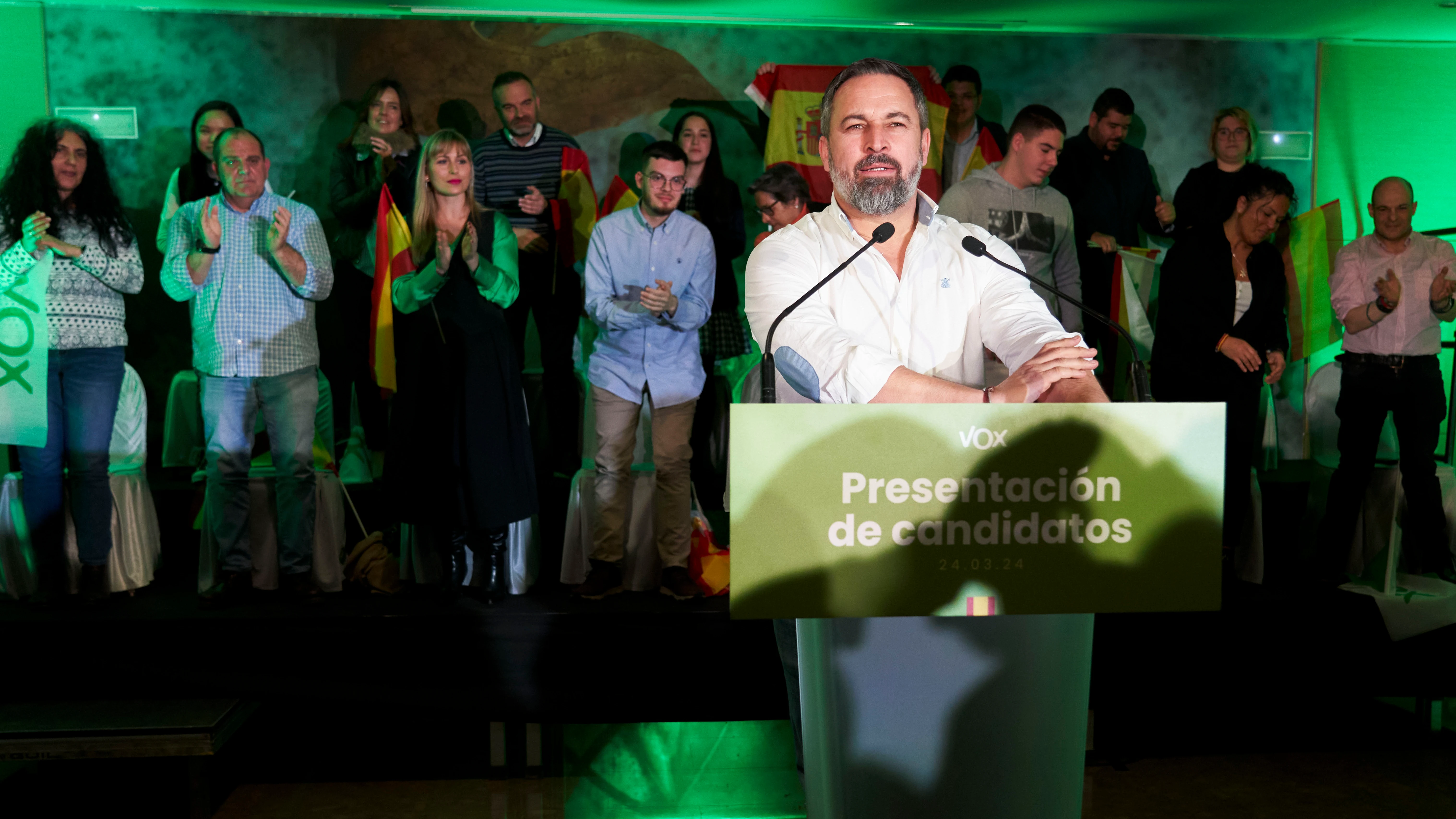 Santiago Abascal en la presentación de candidatos de Vox a las elecciones de País Vasco