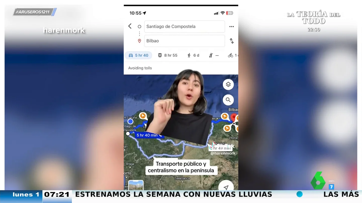 Una gallega denuncia el centralismo de los transportes públicos en España: "¿Y si probamos a unir dos puntos sin que uno sea Madrid?" Una gallega denuncia el centralismo de los transportes públicos en España: "¿Y si probamos a unir dos puntos sin que uno sea Madrid?"