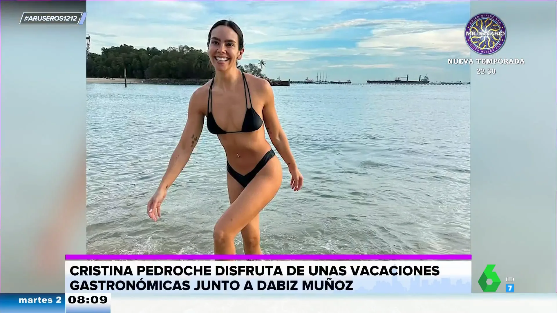 El posado en bikini de Cristina Pedroche para despedir sus vacaciones en Singapur con Dabiz Muñoz y su hija