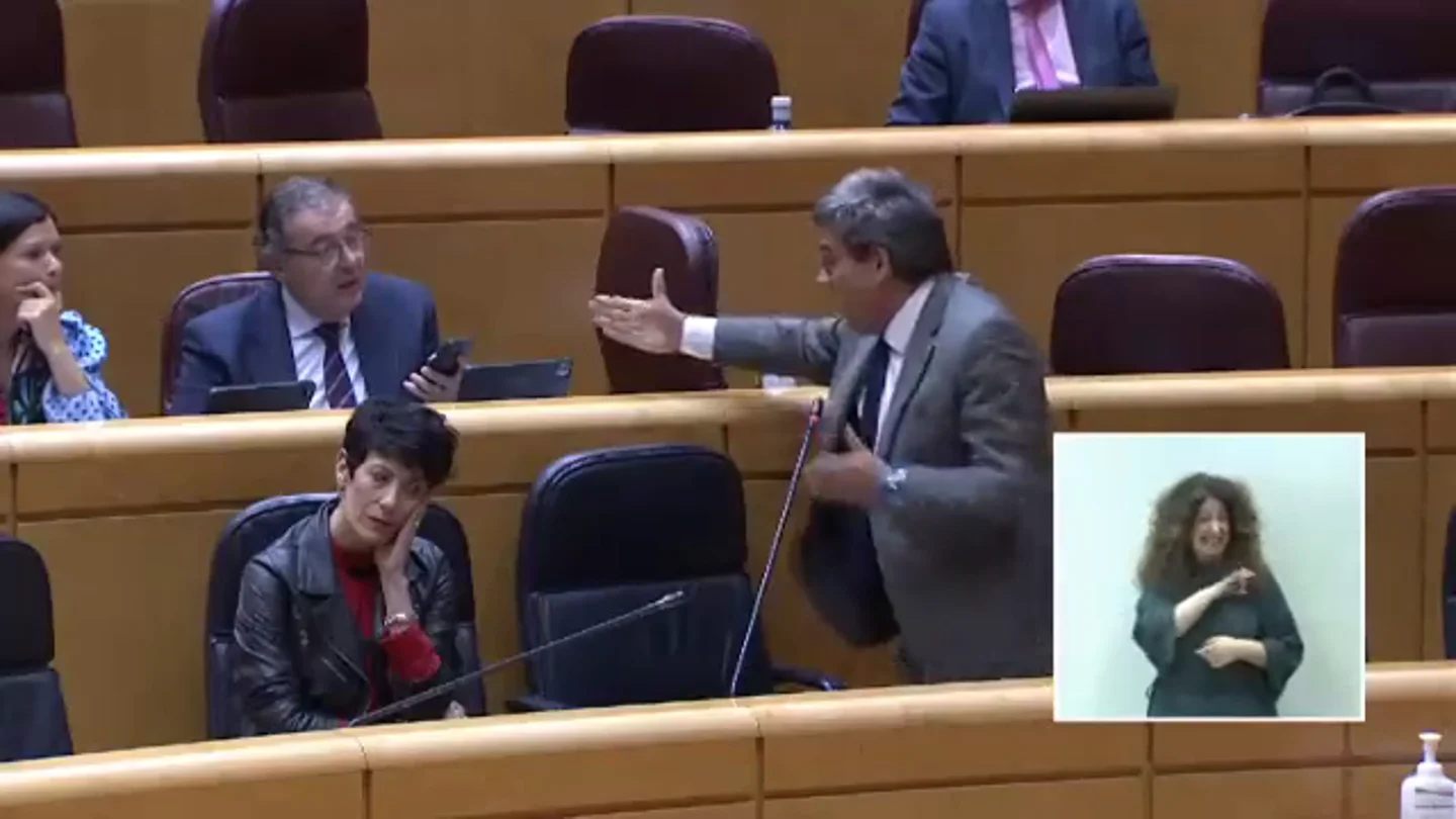Tensión entre Escrivá y un senador del PP hablando por teléfono en mitad de su intervención: "No me deja hablar ni oír" Tensión entre Escrivá y un senador del PP hablando por teléfono en mitad de su intervención: "No me deja hablar ni oír"