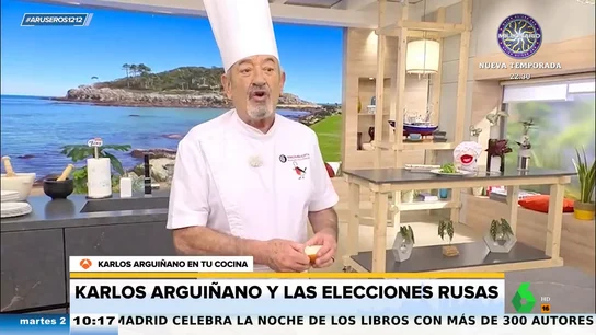 El dardo de Arguiñano a Putin: "Los jóvenes no quieren guerra, que vayan a ella quienes la organizan" El dardo de Arguiñano a Putin: "Los jóvenes no quieren guerra, que vayan a ella quienes la organizan"
