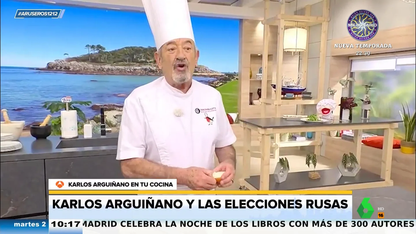El dardo de Arguiñano a Putin: "Los jóvenes no quieren guerra, que vayan a ella quienes la organizan" El dardo de Arguiñano a Putin: "Los jóvenes no quieren guerra, que vayan a ella quienes la organizan"