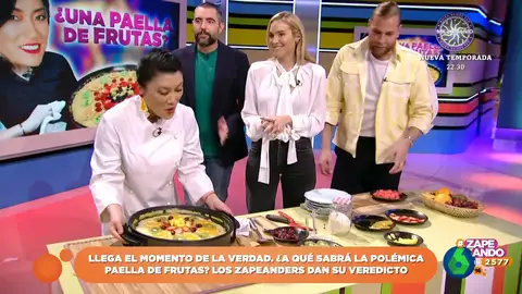 Isabel Forner valora la 'paella' de frutas que replica Jiaping: "Me voy a tragar mis palabras"