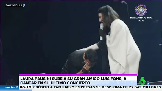 Laura Pausini sorprende a Luis Fonsi al subirlo al escenario para cantar 'Inolvidable' en pleno concierto en Miami Laura Pausini sorprende a Luis Fonsi al subirlo al escenario para cantar 'Inolvidable' en pleno concierto en Miami
