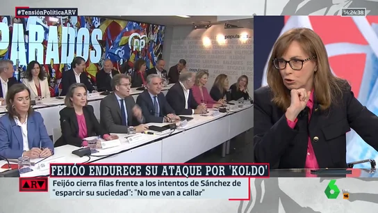 Angélica Rubio, sobre Feijóo: "Es experto en tirar la piedra y esconder la mano" Angélica Rubio, sobre Feijóo: "Es experto en tirar la piedra y esconder la mano"