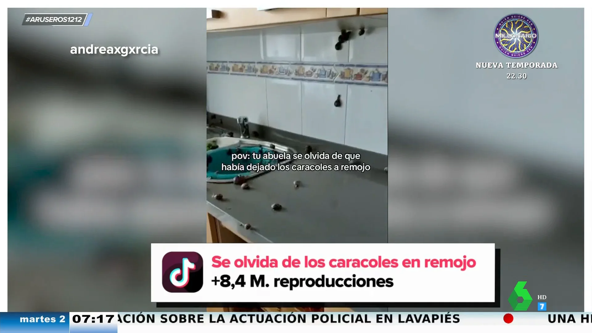 A la abuela se le olvida que ha dejado los caracoles en remojo... y así se encuentra la cocina: "¡Me cago en la mar!"