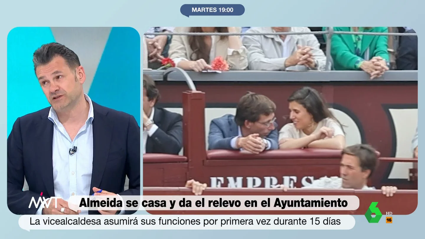 Iñaki López, tras recordar a Almeida asegurar que su pareja podría ser de izquierdas Más Vale Tarde recuerda en este vídeo, con motivo de la boda de José Luis Martínez-Almeida, la entrevista en la que el alcalde aseguraba, aún soltero, que no tendría problema en que su pareja no fuera religiosa, divorciada o de izquierdas.