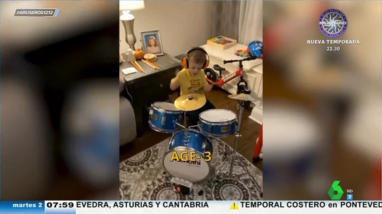 La increíble evolución de este niño que toca la batería desde que tenía un añito: así suena ahora con siete años La increíble evolución de este niño que toca la batería desde que tenía un añito: así suena ahora con siete años