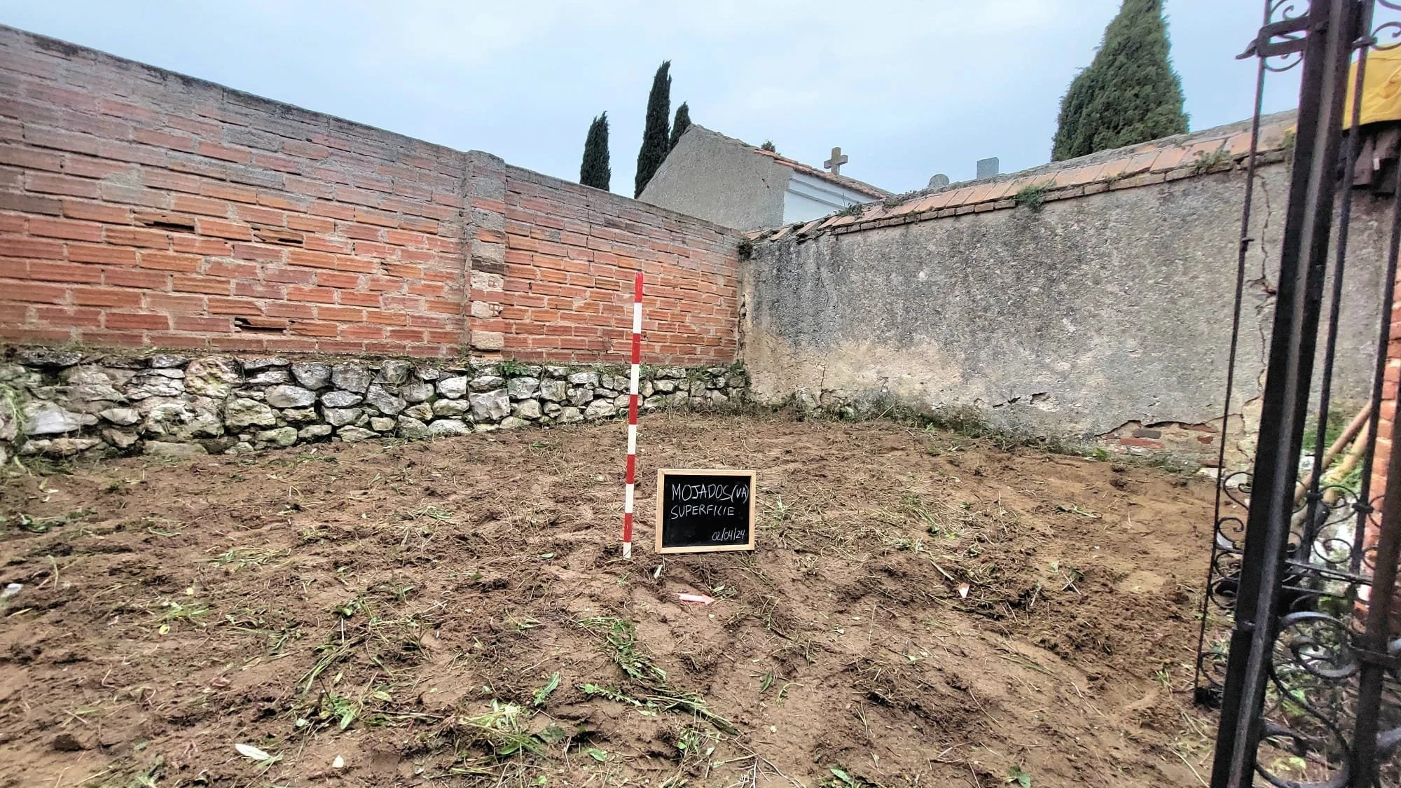 Imagen de la zona en la que se han buscado los restos del represaliado Pedro De la Calle en Mojados (Valladolid).