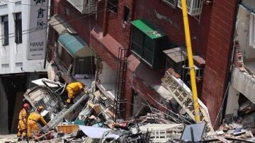 Viviendas destruidas por el terremoto en el condado de Hualien (sureste de Taiwán) 