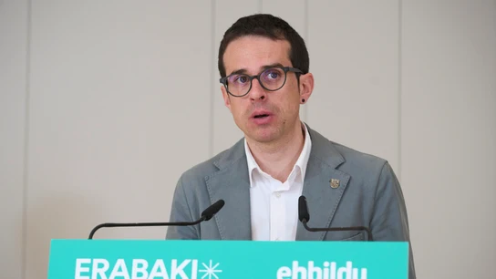 El candidato de EH Bildu, Pello Otxandiano, en la presentación del programa electoral para 2024 El candidato de EH Bildu, Pello Otxandiano, en la presentación del programa electoral para 2024