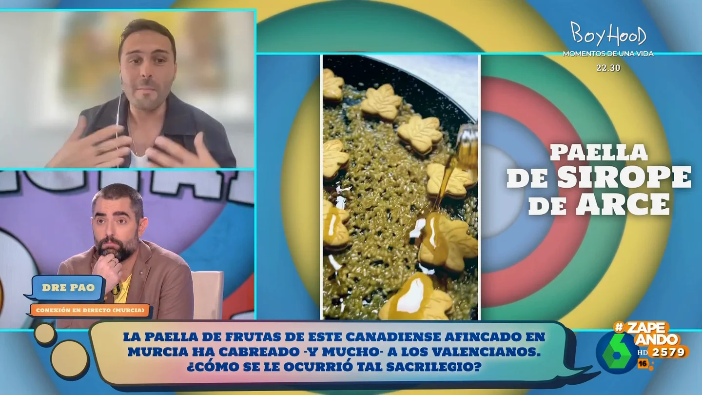 Dani Mateo, al inventor de la 'paella' de frutas tras desvelar sus próximas creaciones: "Por un lado te detesto y por otro te admiro más" Dani Mateo, al inventor de la 'paella' de frutas tras desvelar sus próximas creaciones: "Por un lado te detesto y por otro te admiro más"