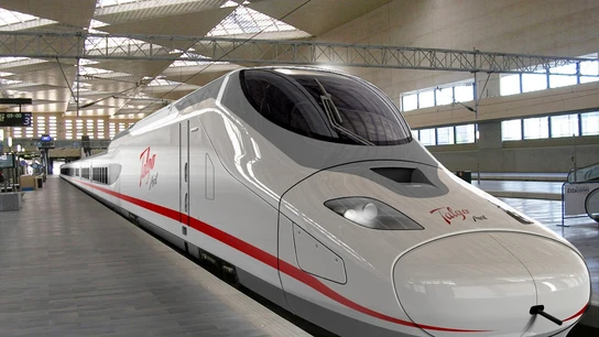 Imagen de archivo de un tren de Talgo Imagen de archivo de un tren de Talgo