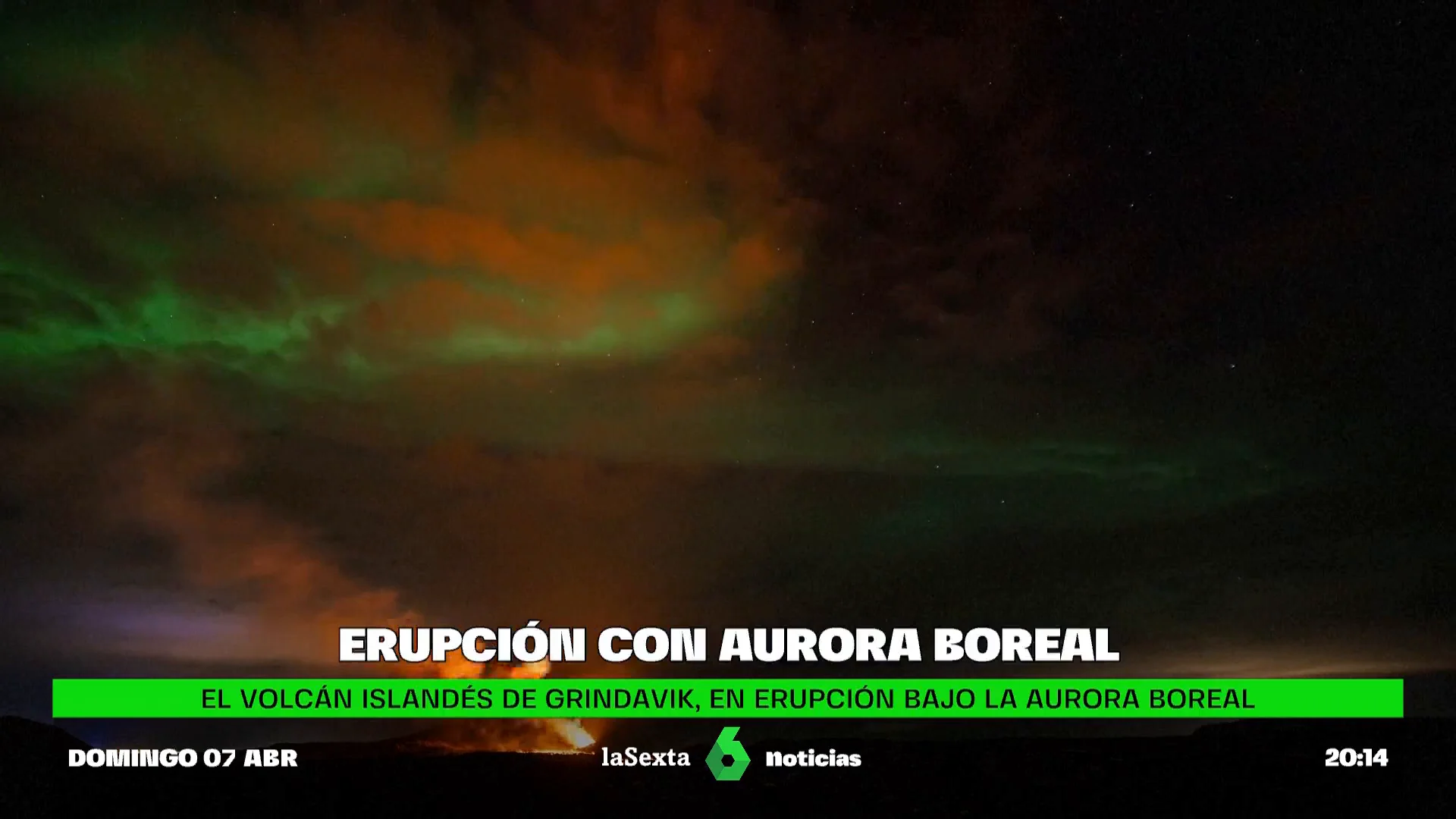 ISLANDIA VOLCAN Y AURORA