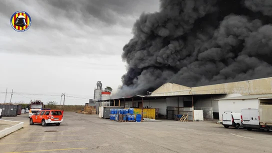 Imágenes del incendio en una fábrica de electrodomésticos en Sollana (Valencia) Imágenes del incendio en una fábrica de electrodomésticos en Sollana (Valencia)
