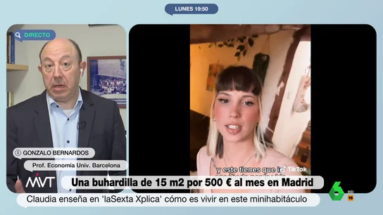 Bernardos, sobre el "zulo" en el que vive una joven en Lavapiés (Madrid) "A 40 kilómetros de Madrid, ese zulo no sale de ninguna de las maneras", afirma rotundo Gonzalo Bernardos, que en este vídeo de Más Vale Tarde analiza la situación de la vivienda en Madrid y apunta hacia Ayuntamiento, inquilinos y propietarios.