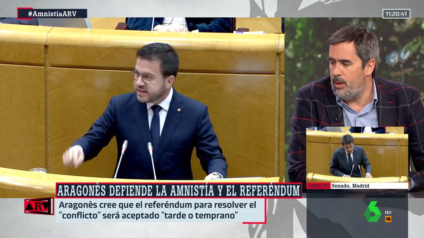 ARV - Carlos E. Cué explica por qué Aragonés pide ahora un "referéndum pactado": "El independentismo no tiene la fuerza que tenía antes" ARV - Carlos E. Cué explica por qué Aragonés pide ahora un "referéndum pactado": "El independentismo no tiene la fuerza que tenía antes"