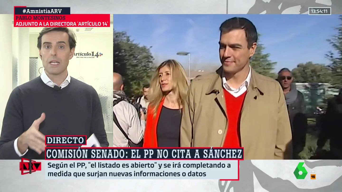 ARV- El debate interno del PP sobre la posibilidad de citar en el futuro a la mujer de Sánchez a la comisión del Senado: "La mayoría son reacios" ARV- El debate interno del PP sobre la posibilidad de citar en el futuro a la mujer de Sánchez a la comisión del Senado: "La mayoría son reacios"