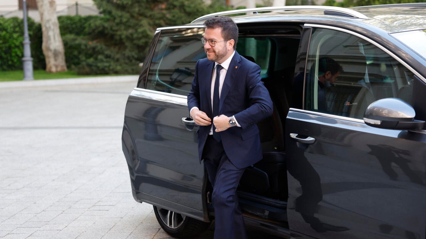 Pere Aragonès, a su llegada al Senado