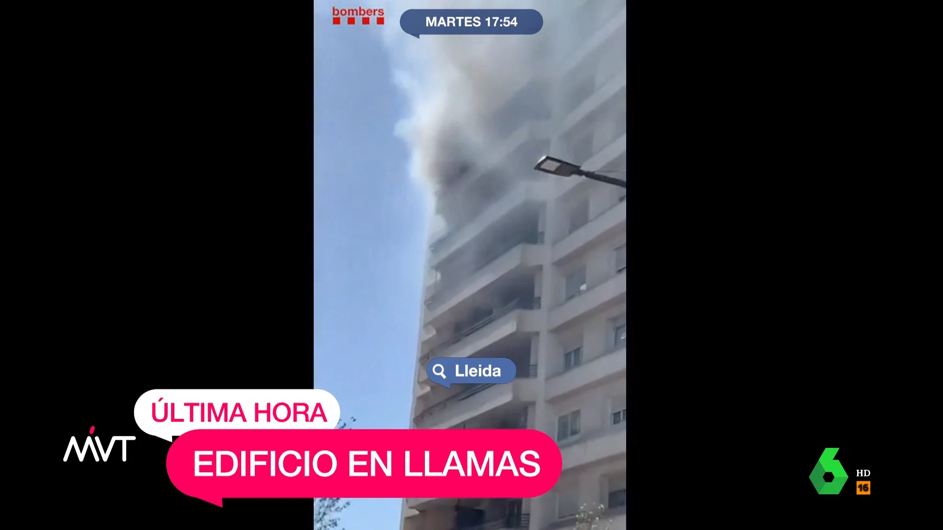 edificio en llamas