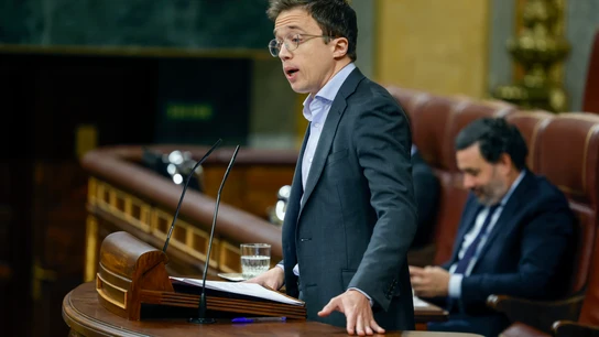 El diputado de Sumar Íñigo Errejón interviene tras la comparecencia este miércoles en el Congreso. El diputado de Sumar Íñigo Errejón interviene tras la comparecencia este miércoles en el Congreso.